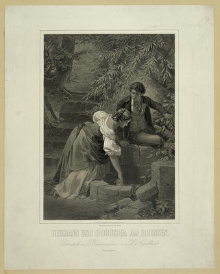 Hermann und Dorothea am brunnen,Hermann and Dorothea at the fountain,c1881