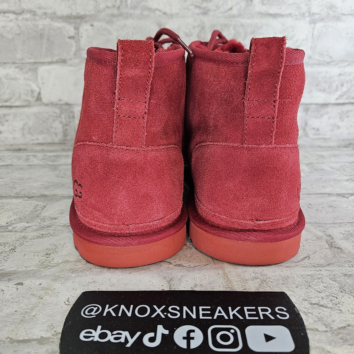 UGG Boots Mens Size 7 Red Suede Chukka Ankle Lace Up Shearling Lined‎ SN 3236 UGG Neumel Men main image 4
