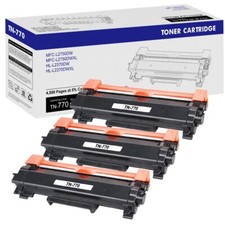 3 Pk TN770 Black Toner Cartridge Compatible With Brother HL-L2370DW MFC-L2750DW