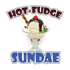 Food Truck Decals Hot-Fudge Sundae Restaurant & Food Concession Sign Brown