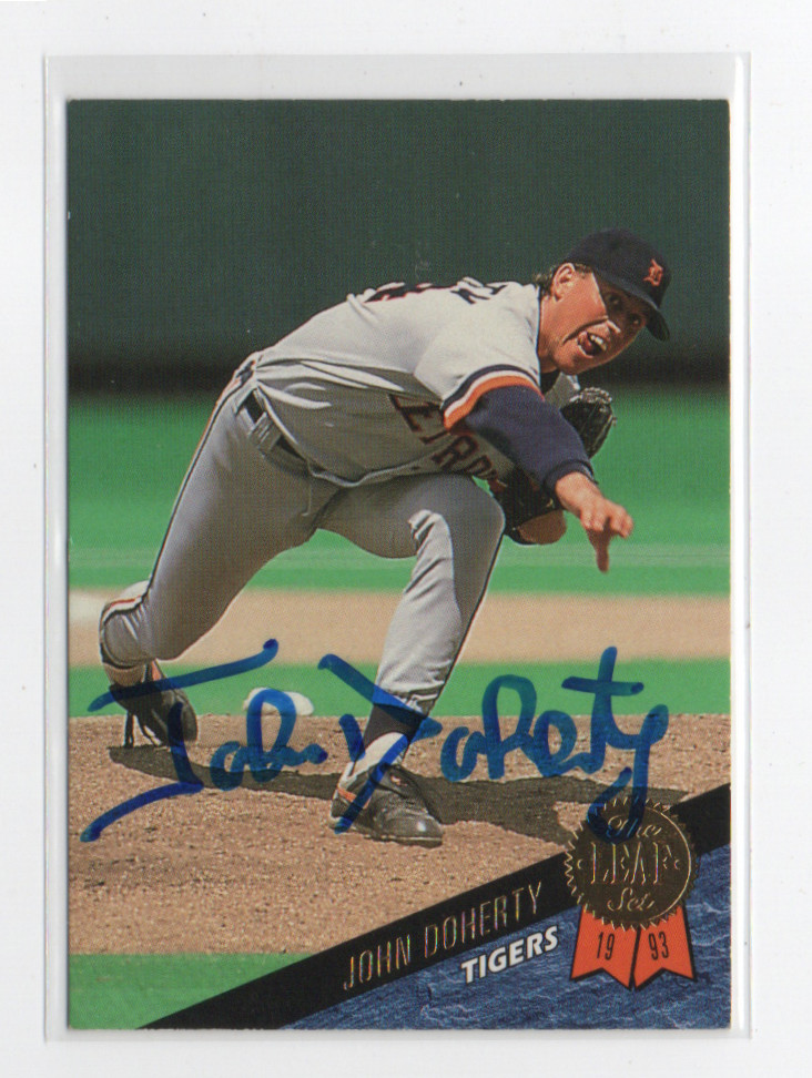 JOHN DOHERTY DETROIT TIGERS 1993 LEAF IP/TTM AUTOGRAPH AUTO
