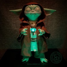 Grogu Green Kyber Crystal jedi magnet prop lights Mandalorian Baby Yoda Hot Toys