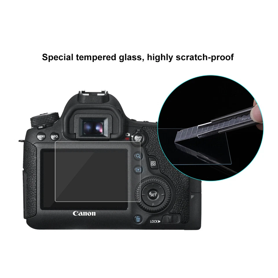 For Canon EOS 6D Camera 9H Surface Hard Tempered Glass Film Screen Protector - Image 2 of 4