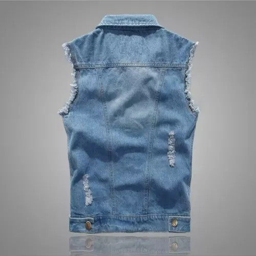 Herren Jeansweste Herbst Frühling Ärmellose Jacke Freizeit Denim Weste Cowboy - Bild 10 von 18