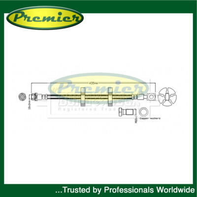 Premier Rear Outer Brake Hose Fits Ford Transit 2013- 2.0 D 2.2 dCi #3 ...