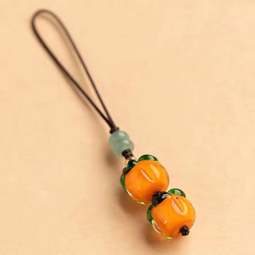Cute Persimmon Vintage Chinese Style Key Pendant Phone Charms Strap Lanyard - 第 6/15 張圖片