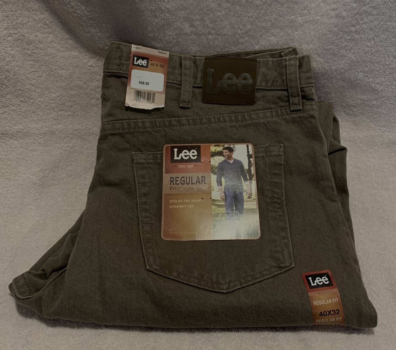 Lee Regular Fit Straight Leg Sit at the Waist Denim Jeans 40x32 Tarmac Brown NWT eBay