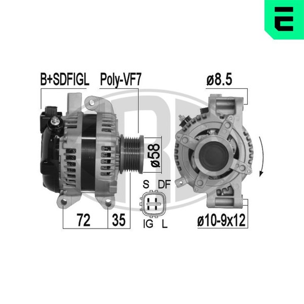 ERA Lichtmaschine Generator 100A 14V FüR Toyota Auris 2.0 D-4D 2.2-image