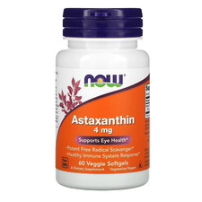 Now Astaxanthin 4 mg 60 Veggie Softgels Supports Eye Health Dietary Supplement