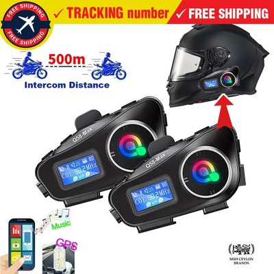 Q58-Max Motorrad Helm Gegensprechanlage Bluetooth Headset LCD Display 2 Fahrer teilen