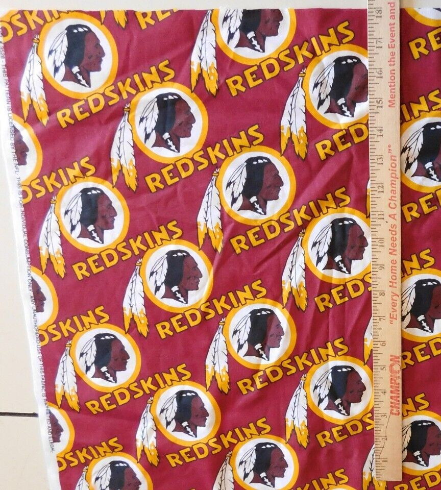 Washington Redskins Cotton Fabric 1/2 yd (18") x 58" NFL NOS Logo USA