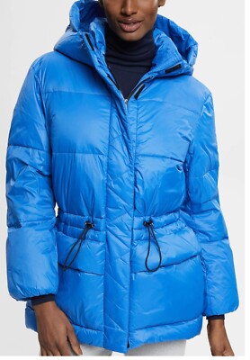 Esprit Light Weight Down/Feather Blue Women's Winter Jacket Size Large NEW