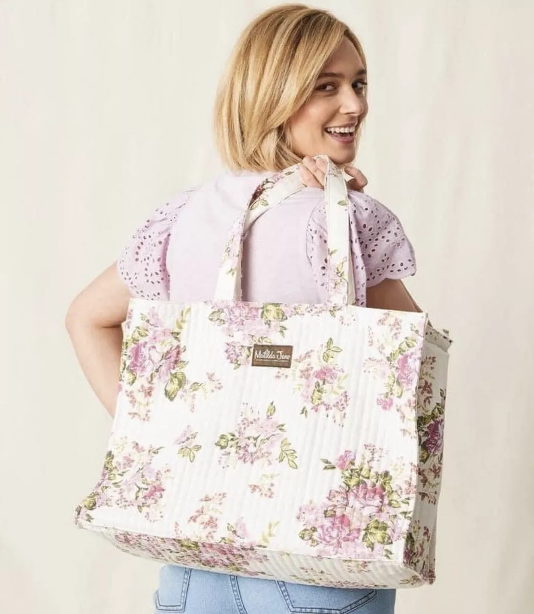 Floral print hotsell tote bag