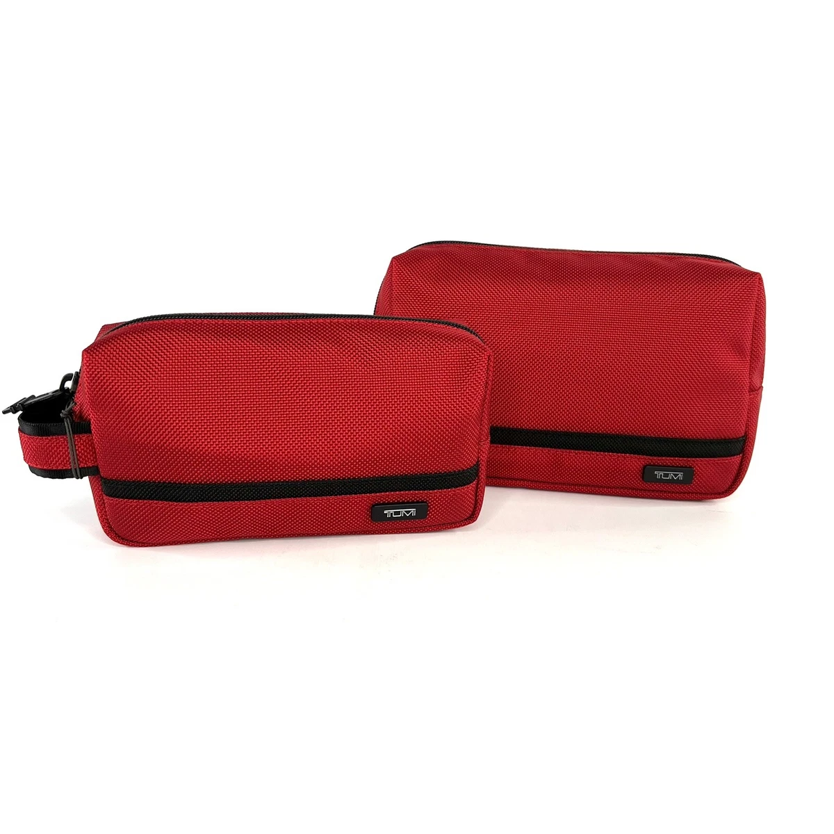 TUMI Travel Kit Set of a Medium and Small Accessory Pouch Red Black