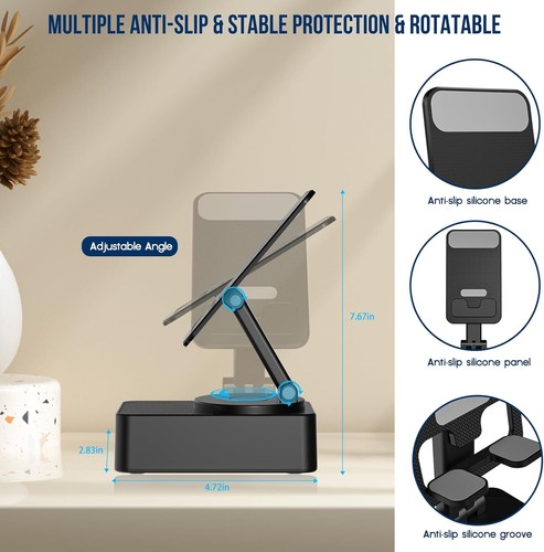Soporte para teléfono celular 3 en 1 con altavoz inalámbrico Bluetooth HD sonido envolvente regalos - Imagen 2 de 8