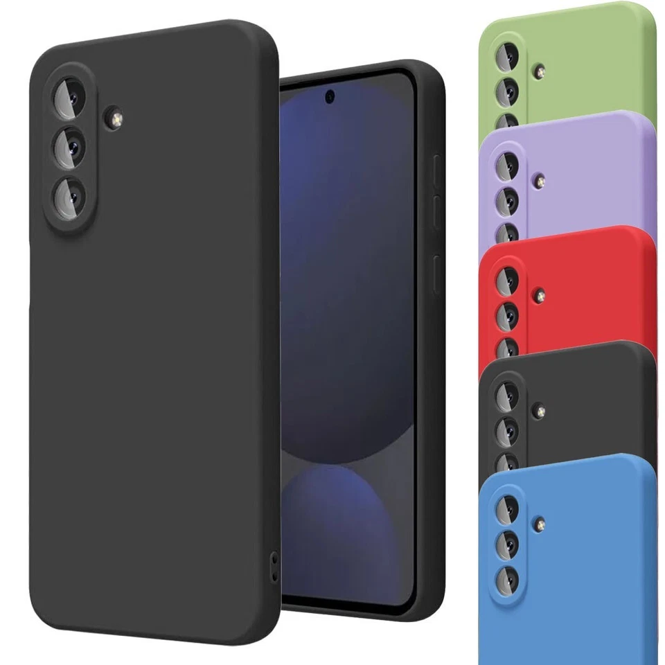 Funda para teléfono Samsung Galaxy S24 FE, delgada de silicona líquida a prueba de golpes de gel