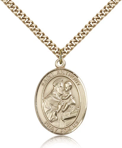 St anthony necklace gold deals