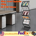 6 Pockets Magazine Rack Foldable Magazine Display Tiered Stand Double A4 Width