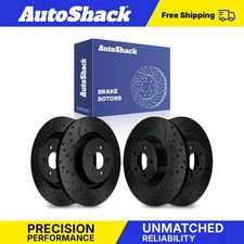 Front Rear Drilled Slotted Brake Rotors Set for 2015-2020 Ford Mustang V8