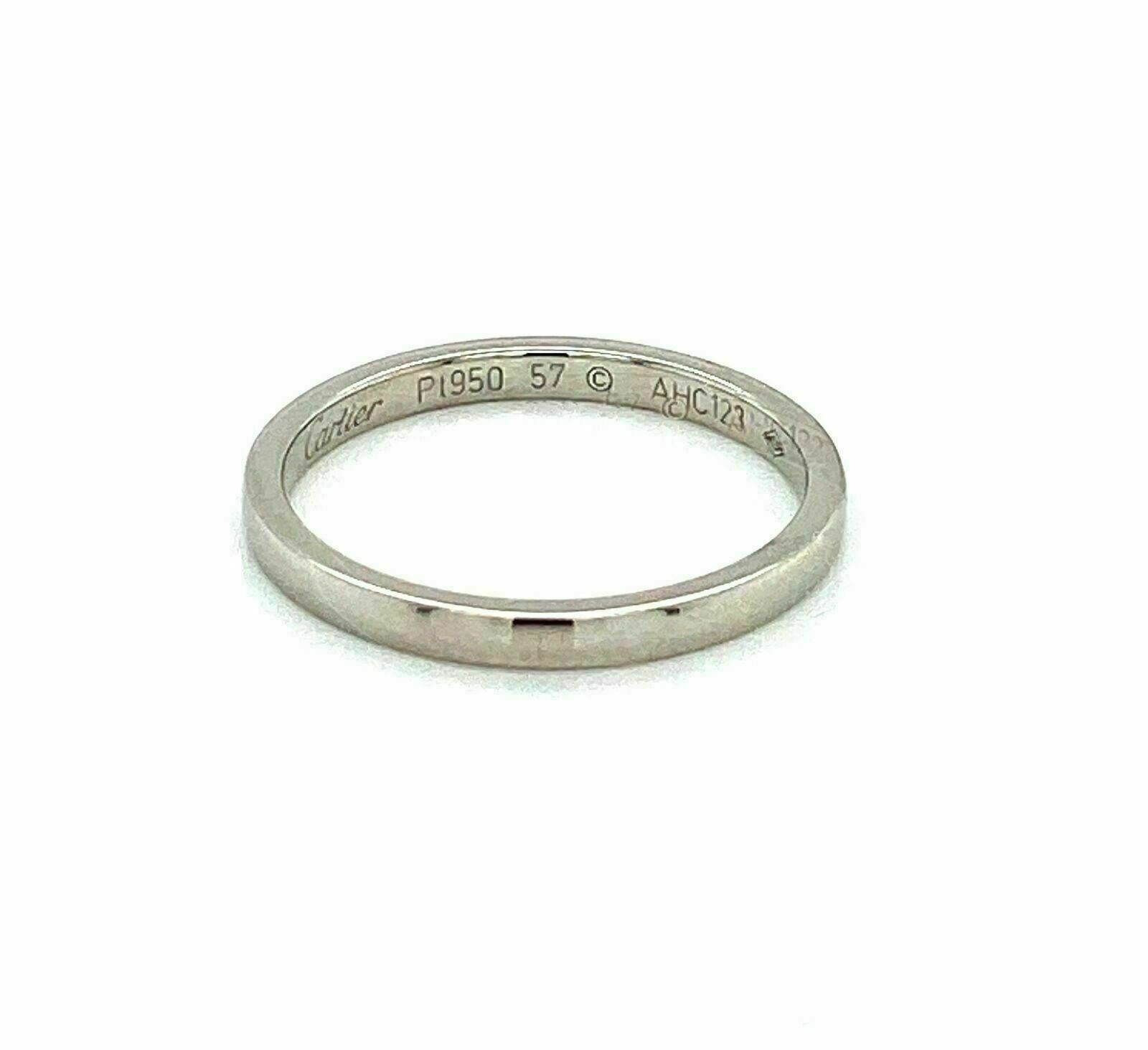 Cartier Platinum Wedding Band Ring Size 6 for Women or Men-image