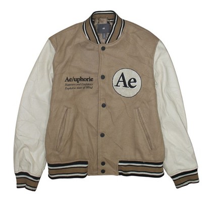 Beige Collegejacke Herren UK Größe M H&M