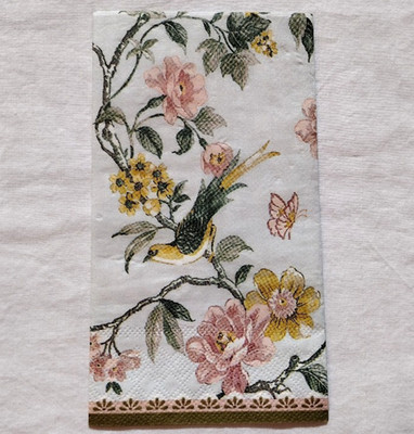 EXOTIC BIRD, FLORALS, BRANCHES ~ 2 Individual Paper TOWELETTE Decoupage Napkins