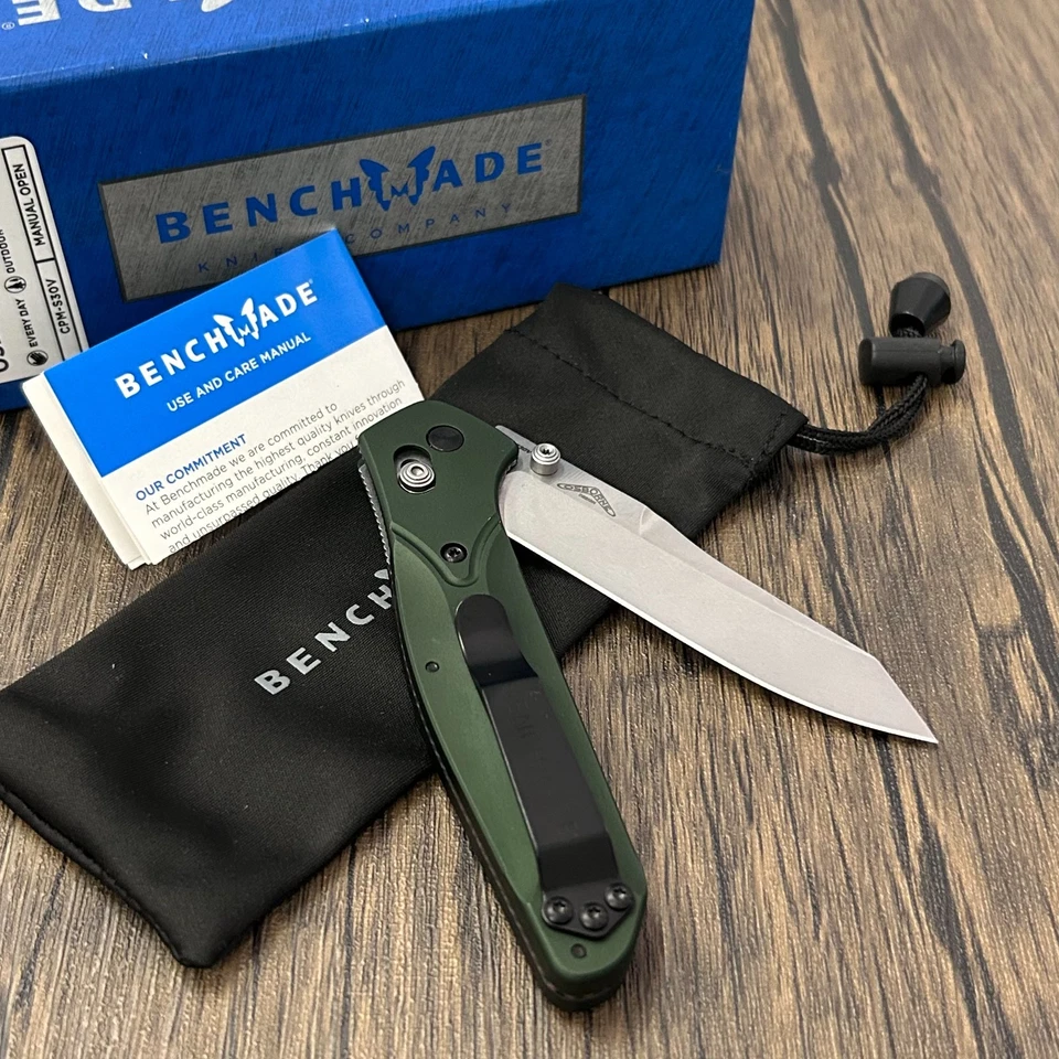 Cuchillo plegable/aluminio verde hecho en banco Osborne/940 CPM-S30V acero inoxidable 3,4" Foto 4 de 4