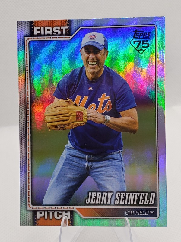 2026 Topps Series 2 Jerry Seinfeld First Pitch Rainbow Foil FP-10 Mets