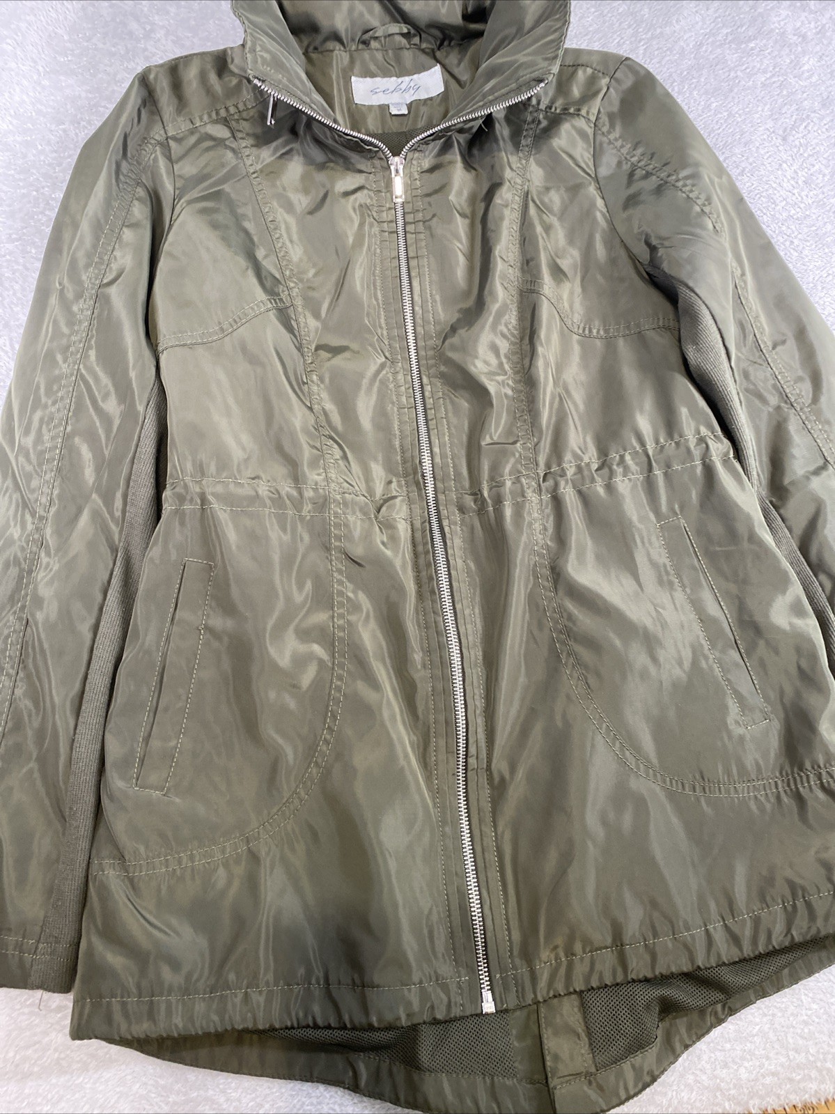 Sebby Collection Raincoat Jacket Soft-Shell Green… - image 3