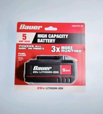 BAUER 20V 5.0 AH High Capacity Lithium-Ion Battery 1907C-B
