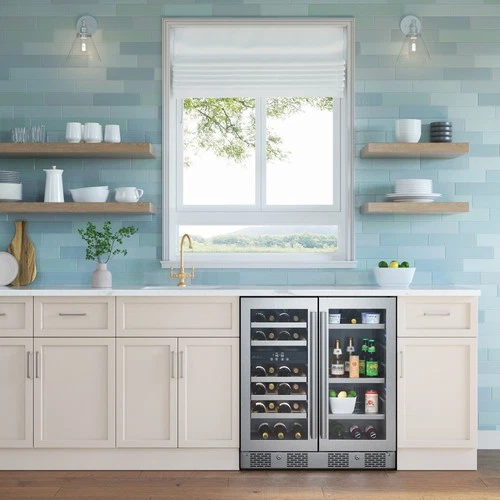 Avallon AWCBV2386 30"W 23 Bottle Dual Zone Wine Cooler and 86 Can - Stainless - Picture 2 of 2