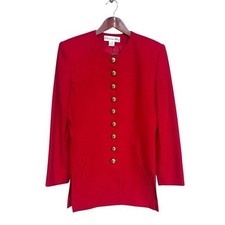Christian Dior red vintage wool suit jacket size vintage 4 fits slim medium