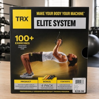 TRX Elite System Suspension Trainer Home Gym - 100+ Exercises 