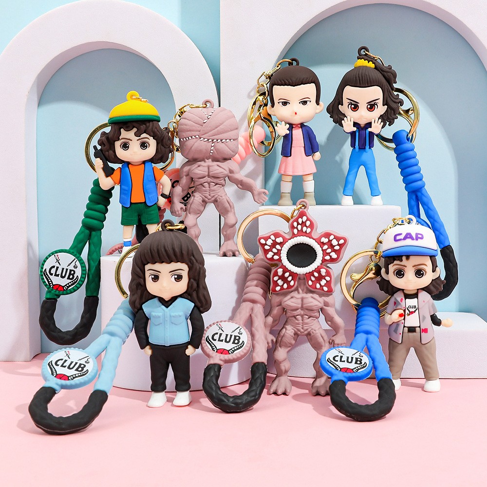 Stranger Things Characters Silicone Keychain Pend… - image 1