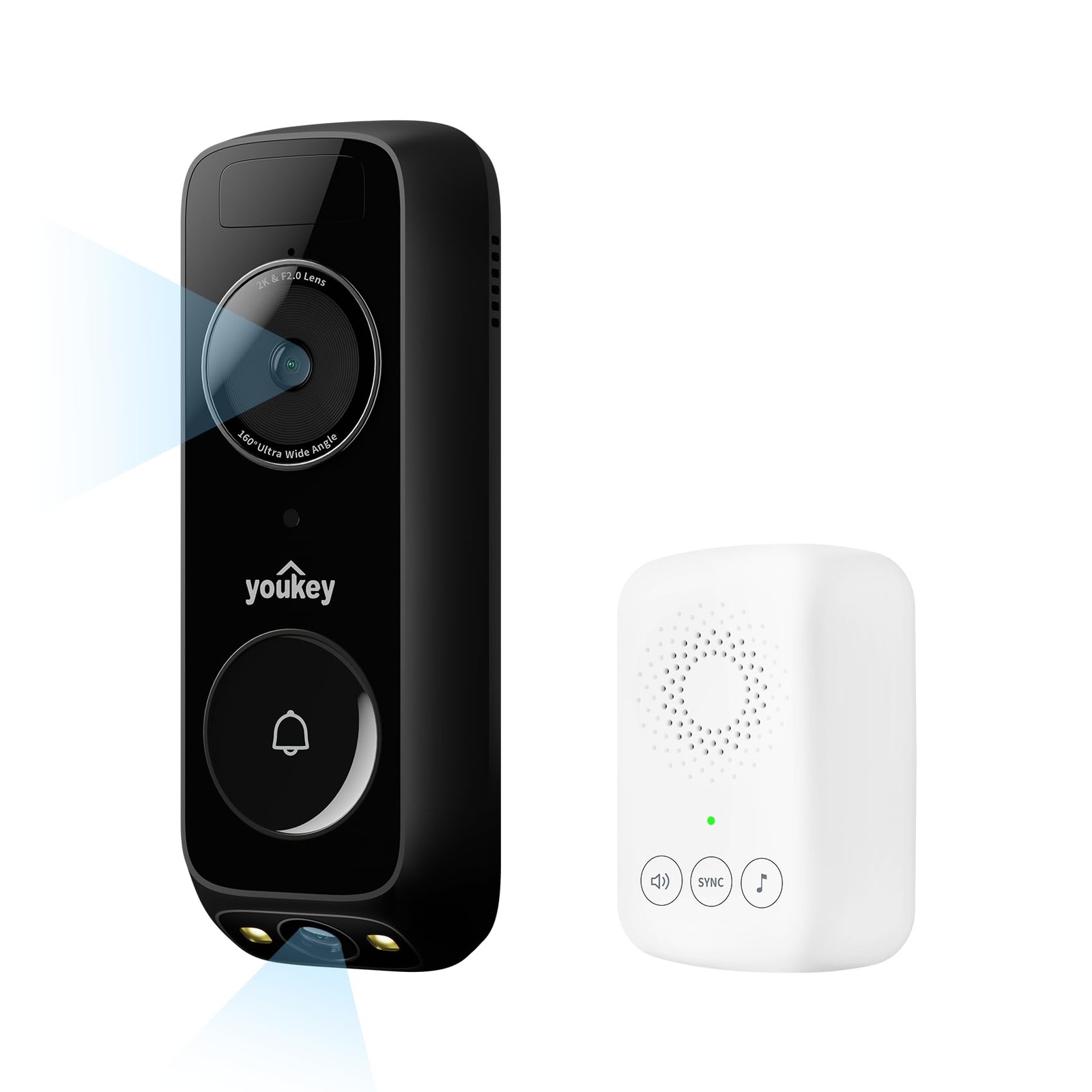 Wireless 2K Dual Camera Video Doorbell with Chime No Monthly Fee-image