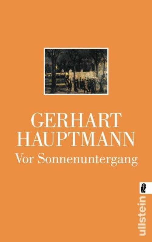 Vor Sonnenuntergang Gerhart Hauptmann