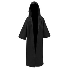 GOLDSTITCH Hooded Robe Cloak Knight Fancy Cool Cosplay Costume Kids Black Small