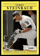1991 Fleer Terry Steinbach Oakland Athletics #24