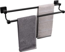 Double Bath Towel Bar - Thicken SUS304 Stainless Steel 24 INCH Matte Black