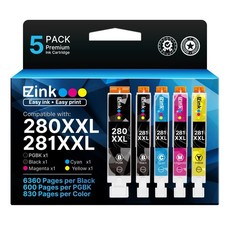 E-Z Ink 4.8 x 4 x 2.4 inches, 1 PGBK,1 Black,1 Cyan,1 Magenta,1 Yellow