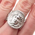 Tagliamonte 925 Sterling Silver Vintage Italy Medusa Ring Size 8