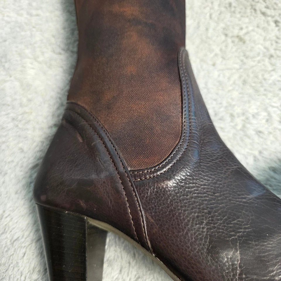 Amalfi на Rangoni коричневый итальянский кожаный колена неопрен эластичной ботинки 6 М новый - Изображение 2 из 4