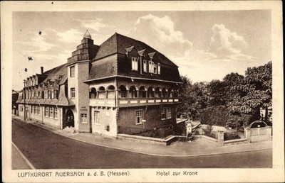 Ak Auerbach Bensheim an der Bergstraße in Hessen, Hotel zur Krone - 10141756