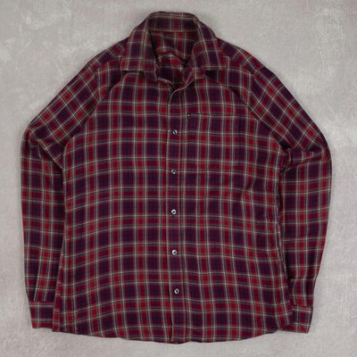 Vintage 90er Jahre kariertes Flanellhemd im Wollstil S Herren rot kariert