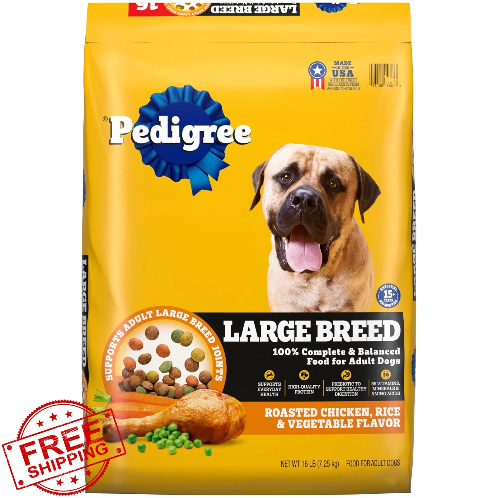 Pedigree Large Breed Dry Dog Food Chicken Vegetable 16lb
