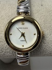 Anne Klein Diamond AK/2455 New Battery Ladies MOP Watch 24MM 6.75"