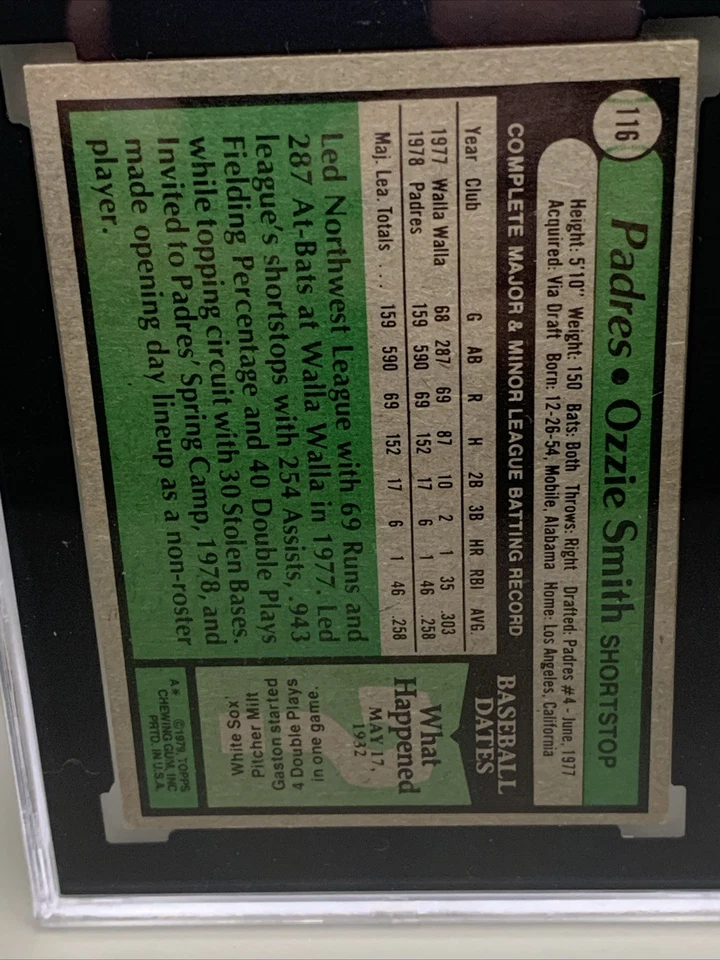 1979 Topps - Ozzie Smith #116 Rookie Padres classificação 5 check-out centralização bom - Imagem 4 de 4