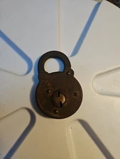 Antique SAFE Six Levers Padlock Steel Lock Made In USA Great Patina! No Key!
