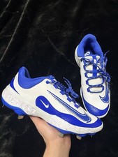 Nike Blue White Men's Baseball Softball Cleats Metal Spikes Athletic Footwear