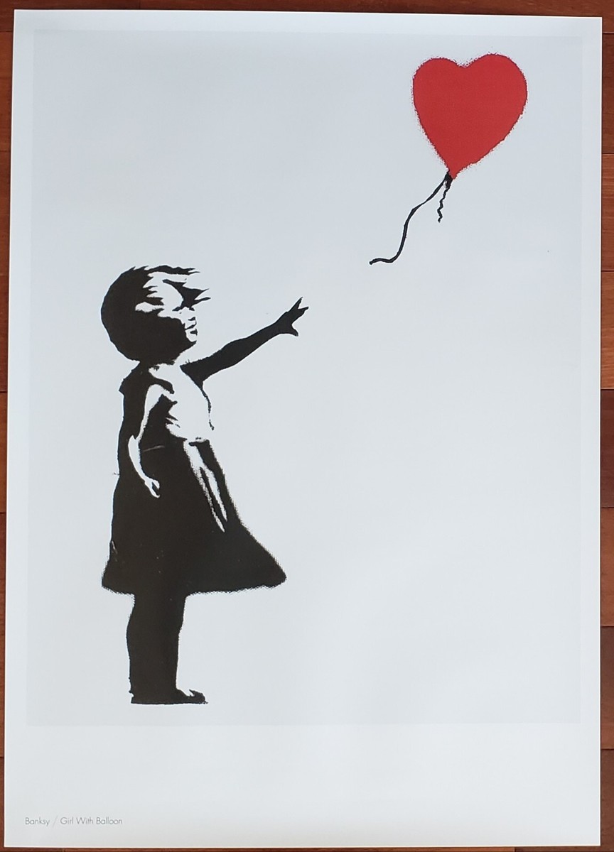 BANKSY Girl With Balloon Graffiti Stencil art rare BANKSY Girl With Balloon Graffiti Stencil art rare